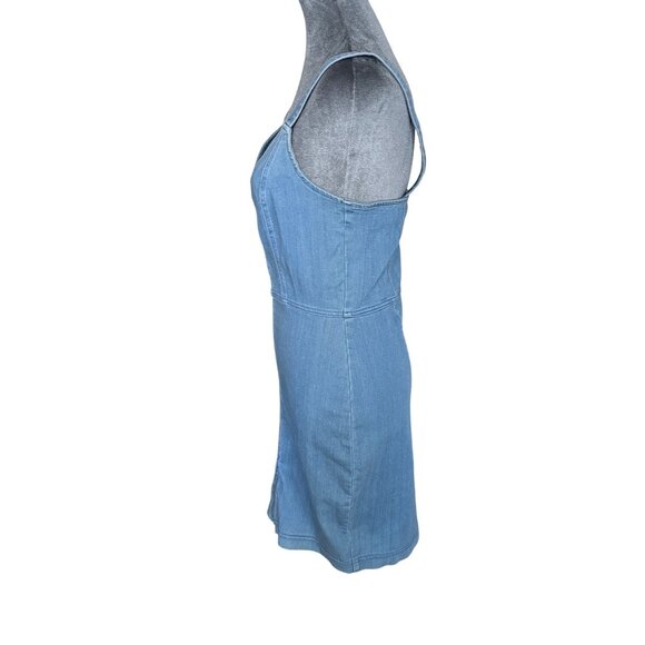 Denim Zipper-Front Sleeveless Mini Dress By Iris Medium - Picture 3 of 5
